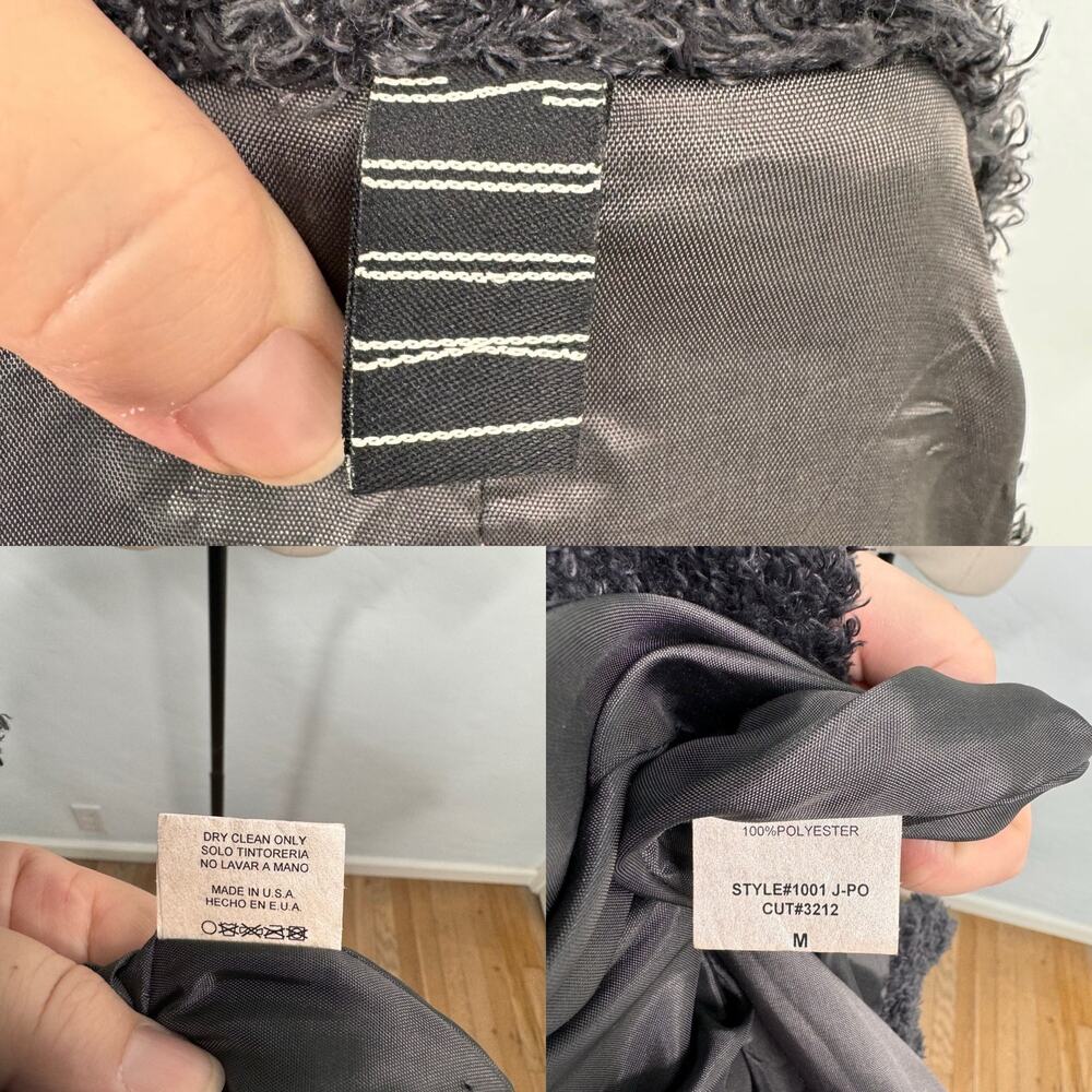 Sooki Teddy Wrap Trench Coat Gray Jacket Fuzzy Warm Classic Preppy Winter Size M - Picture 12 of 13